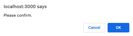 A confirm dialog in Chrome